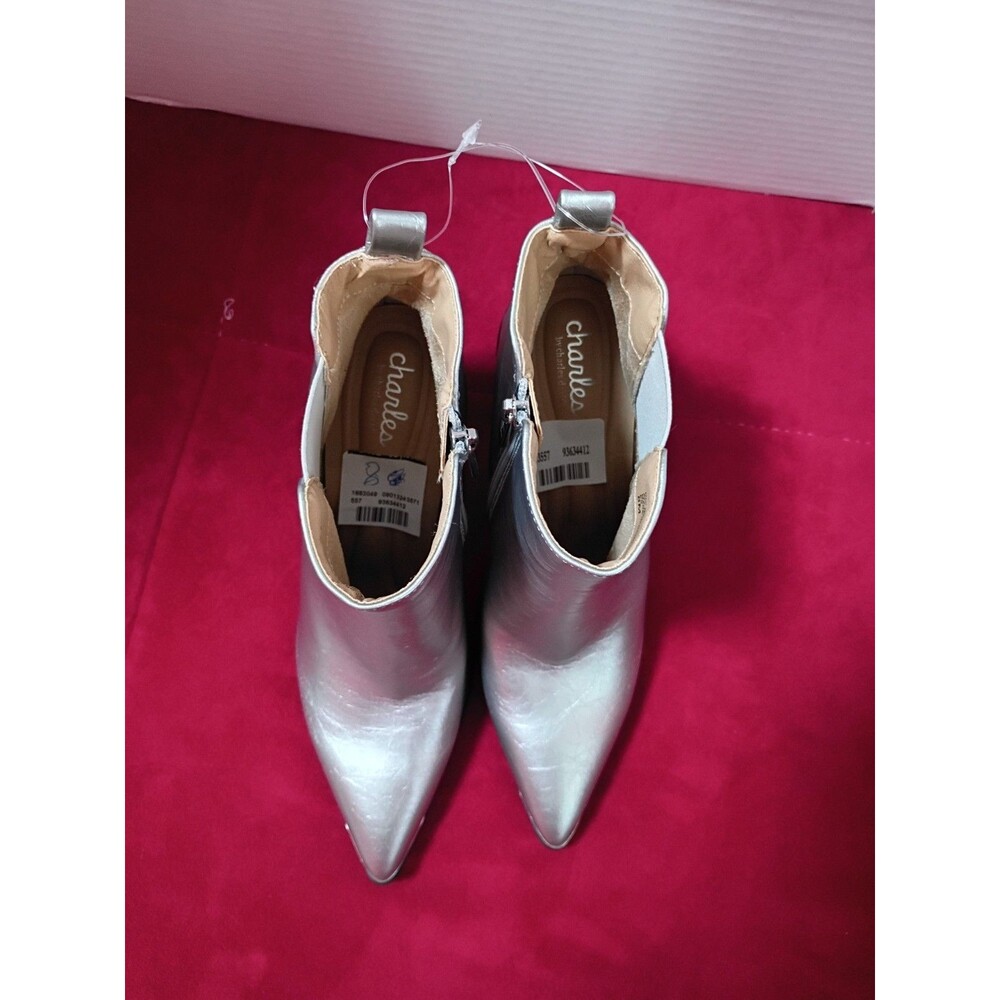 Charles By Charles  David a pair of silver metallic pointed-to Size 8   #23